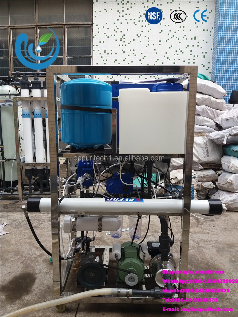 1T/D Blue color moveable salty desalination plant seawater to drinking water machine