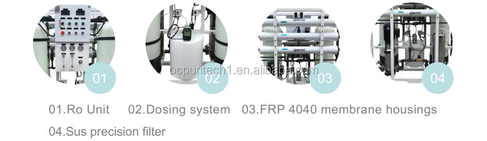 750LPH Drinking water purifier machine for water treatment with 4040 FRP tank