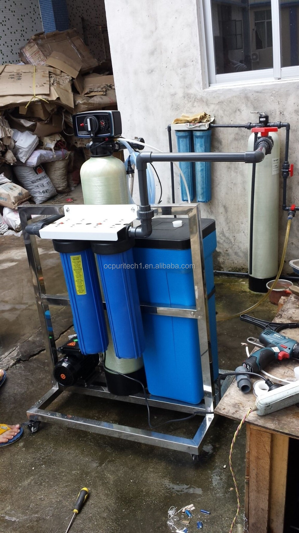 1000L/h Ion Exchange Resin Water Softener for Remove Water Hardness