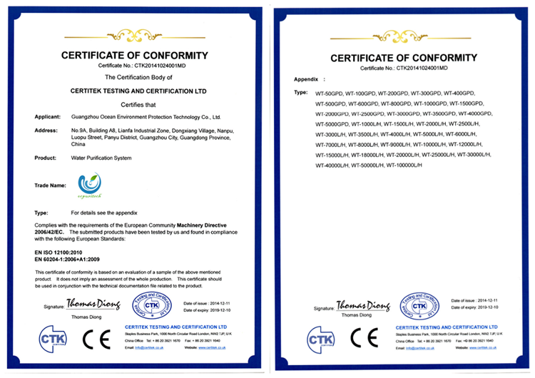CE certificate Sea water desalination unit portable desalination water treatment plantcost for producing drinking water