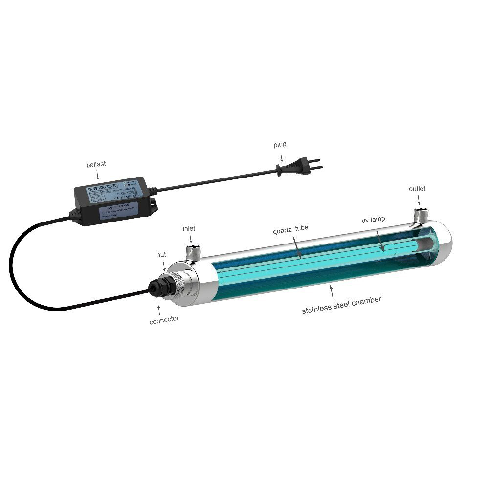 water uv disinfection system with 12W 1GPM for drinking water treatment