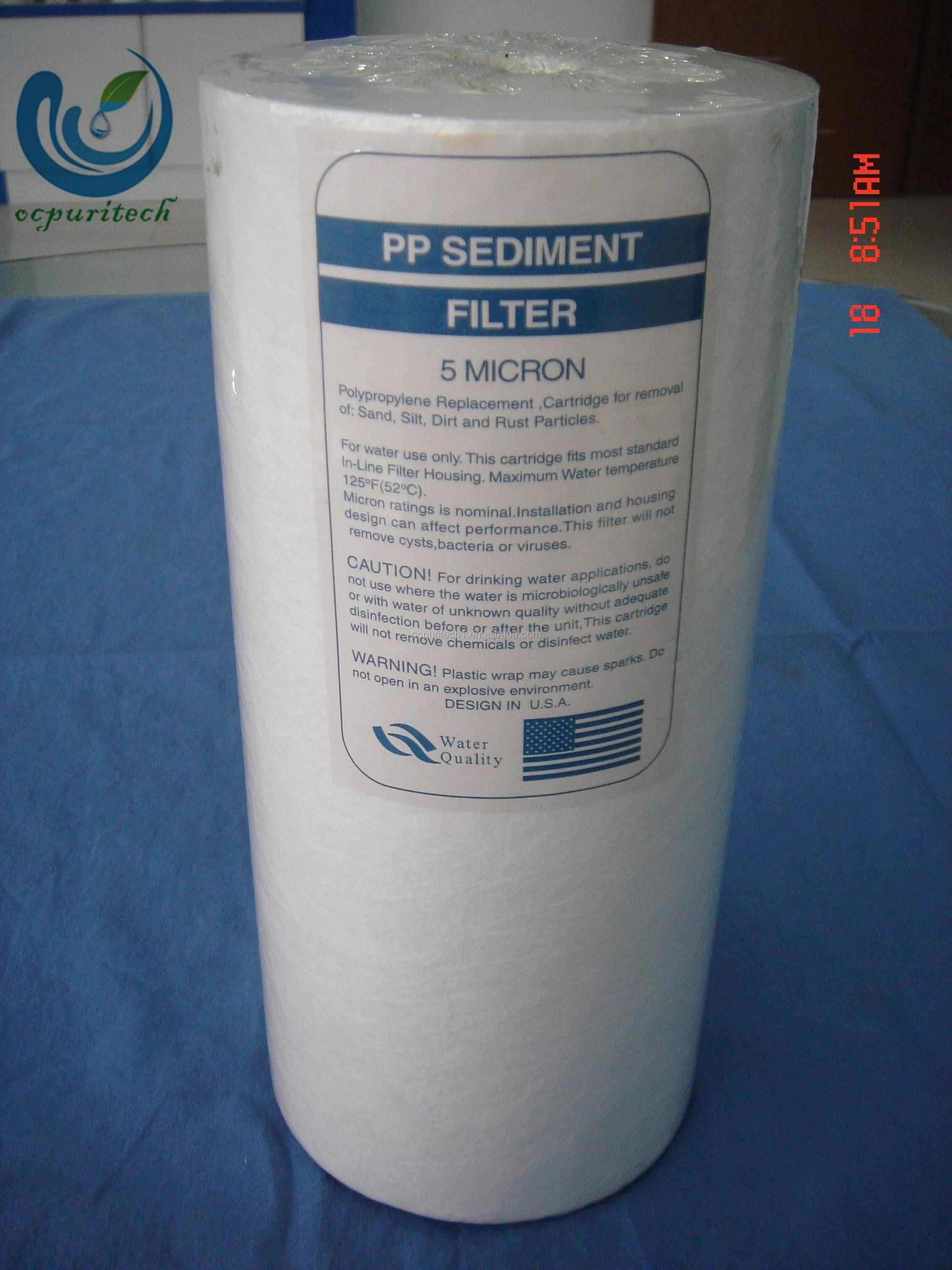 Fat PP Sediment Filter cartridge Micron For Big Blue Housing