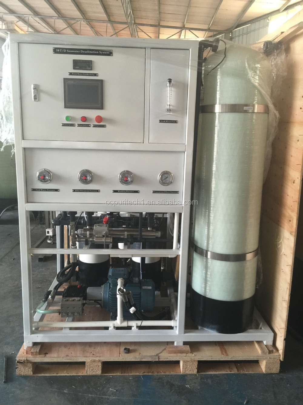 CE certificate 10T/D seawater desalination treatment machine on land
