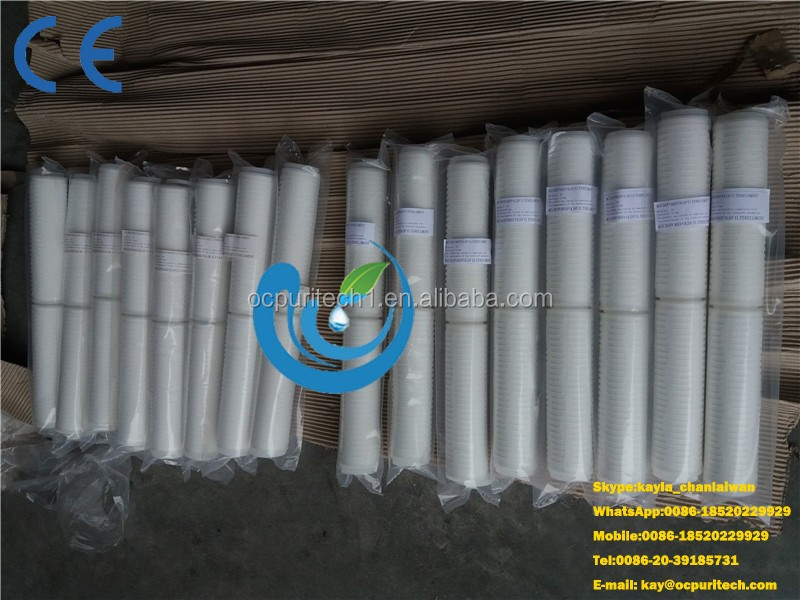 10 inches 20 inches Pleated Cartridge for RO system(PP/UDF/CTO/PP Yarn)