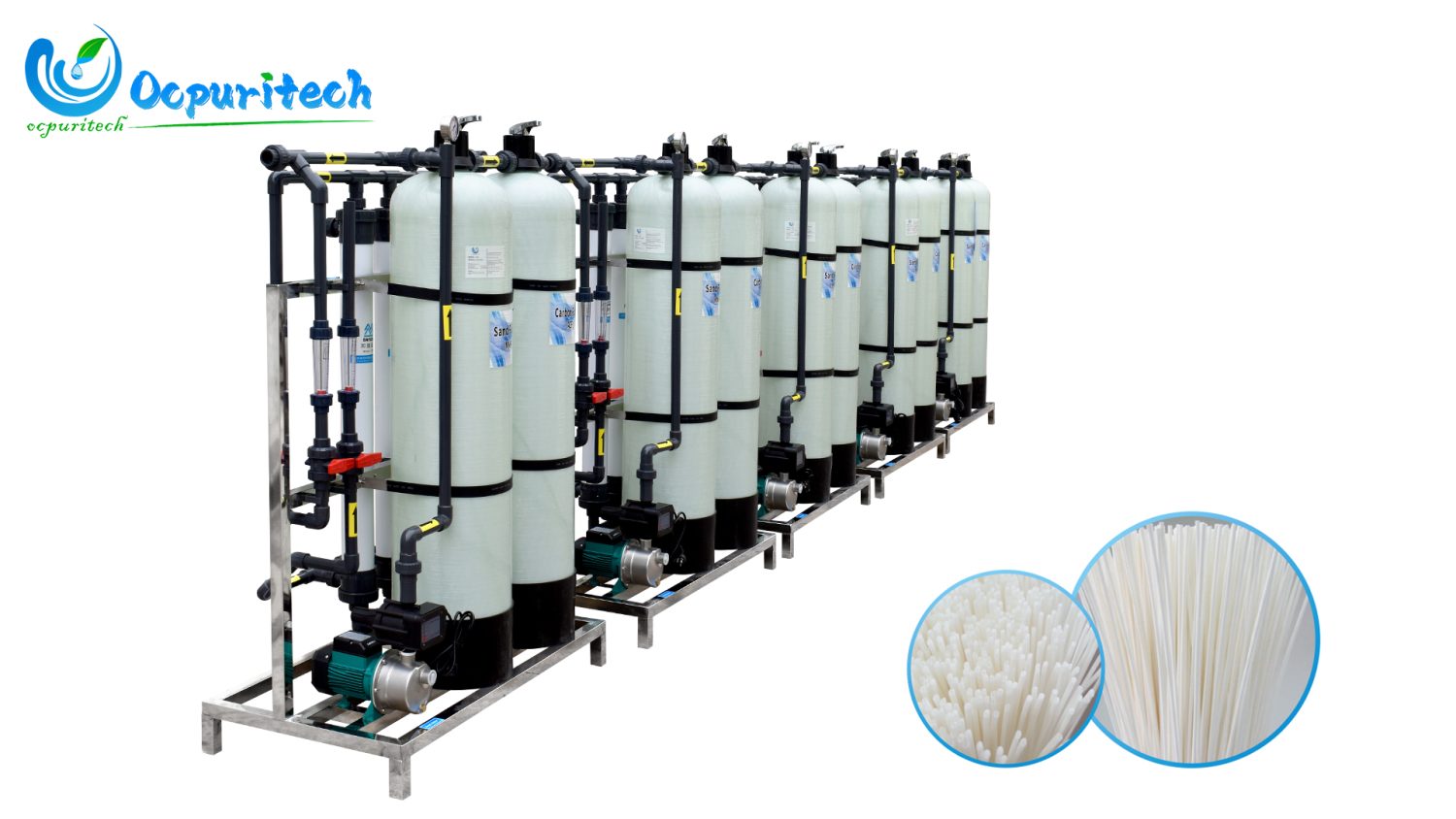 Our Ultrafiltration (UF) water filtration system is designed to provide high-quality water purification, ensuring the removal of suspended solids, bacteria, and viruses without affecting essential minerals. The system is equipped with advanced pre-treatment stages, including a sand filter and a carbon filter, which work together to enhance the overall filtration process. Sand Filter: Removes larger particles like sediment, rust, and dirt, ensuring cleaner water flows into the next filtration stage. Carbon Filter: Effectively eliminates chlorine, organic compounds, and unpleasant odors, improving water taste and protecting the ultrafiltration membrane. Ultrafiltration Membrane: The core of the system, it filters out microscopic contaminants, including bacteria and viruses, delivering pure and safe water for various applications. This UF system is suitable for both residential and industrial use, providing an eco-friendly and chemical-free water purification solution. It’s ideal for households, factories, and bottled water production.