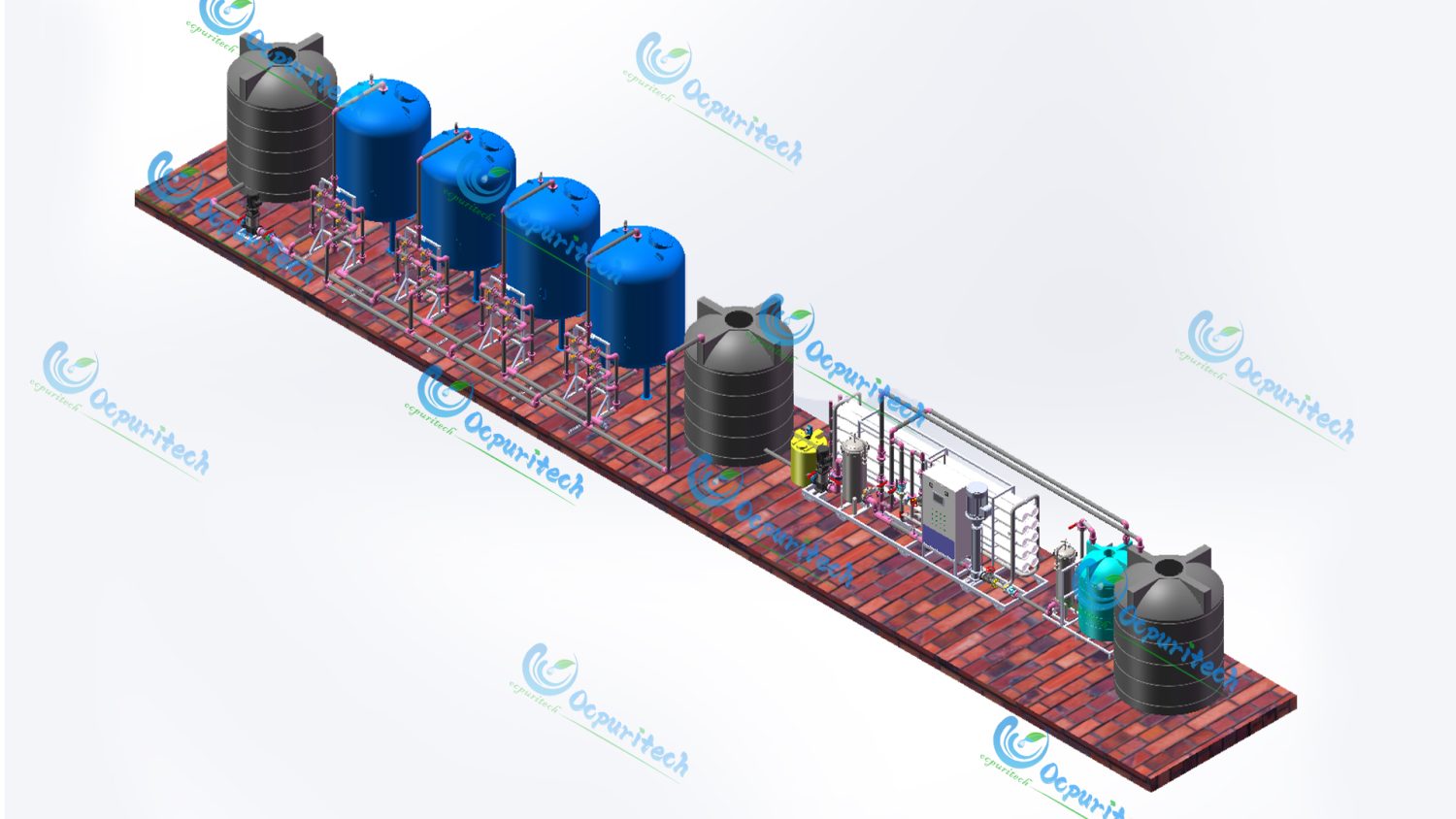 Industrial Reverse Osmosis 35000 LPH Commercial Water Purification RO Water System Plant For Water Treatment